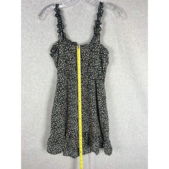 H & M Divided Floral Mini Dress Women Small Spaghetti Strap Ruffle Hem Flowy - Picture 12 of 13